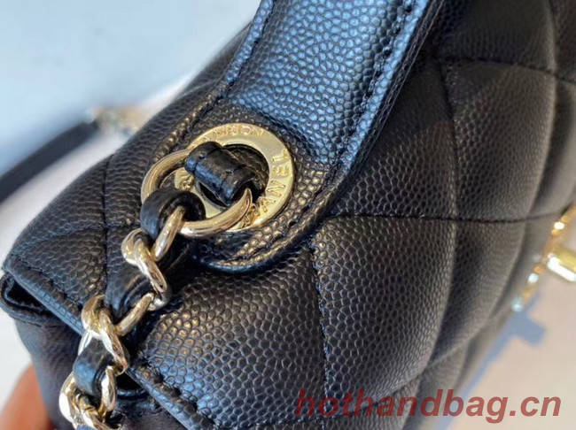 Chanel small flap bag Calfskin & Gold-Tone Metal A93749 black