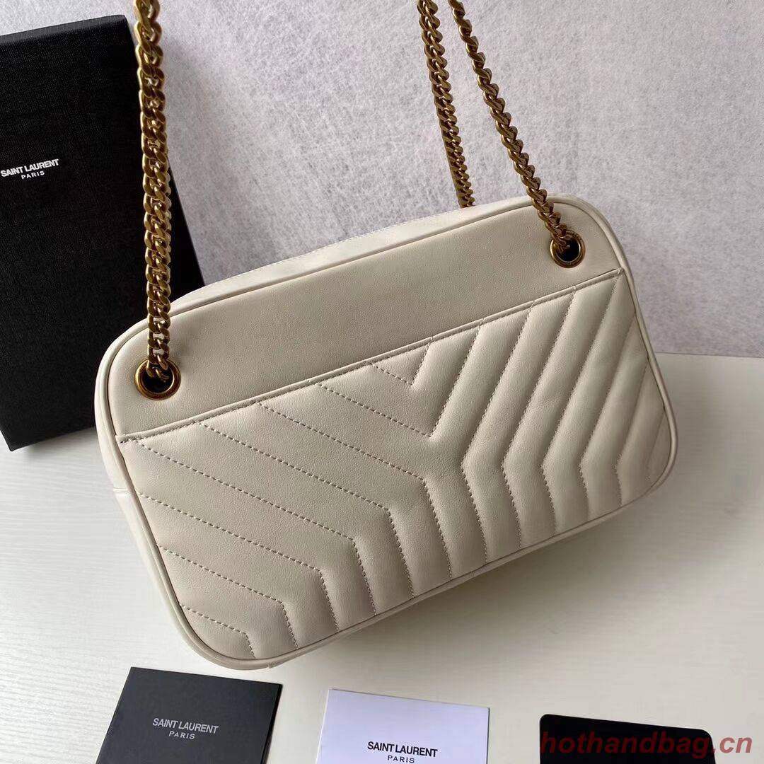 Yves Saint Laurent Calfskin Leather Shoulder Bag Y625386 white