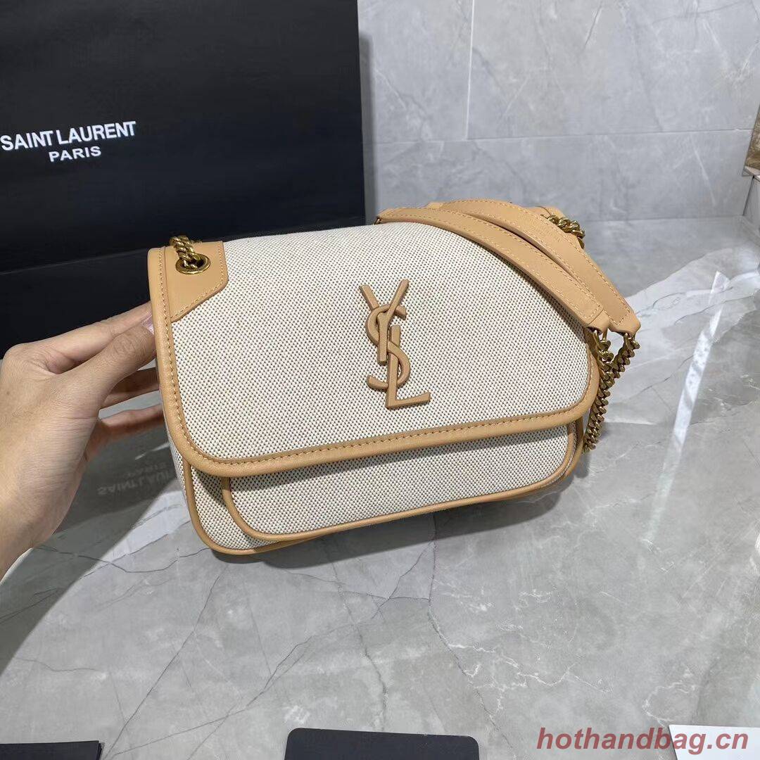 Yves Saint Laurent IN CANVAS AND LEATHER Y633037H Apricot