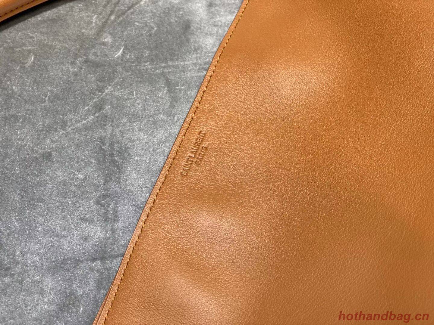 Yves Saint Laurent Calfskin Leather Shoulder Bag Y635266 brown