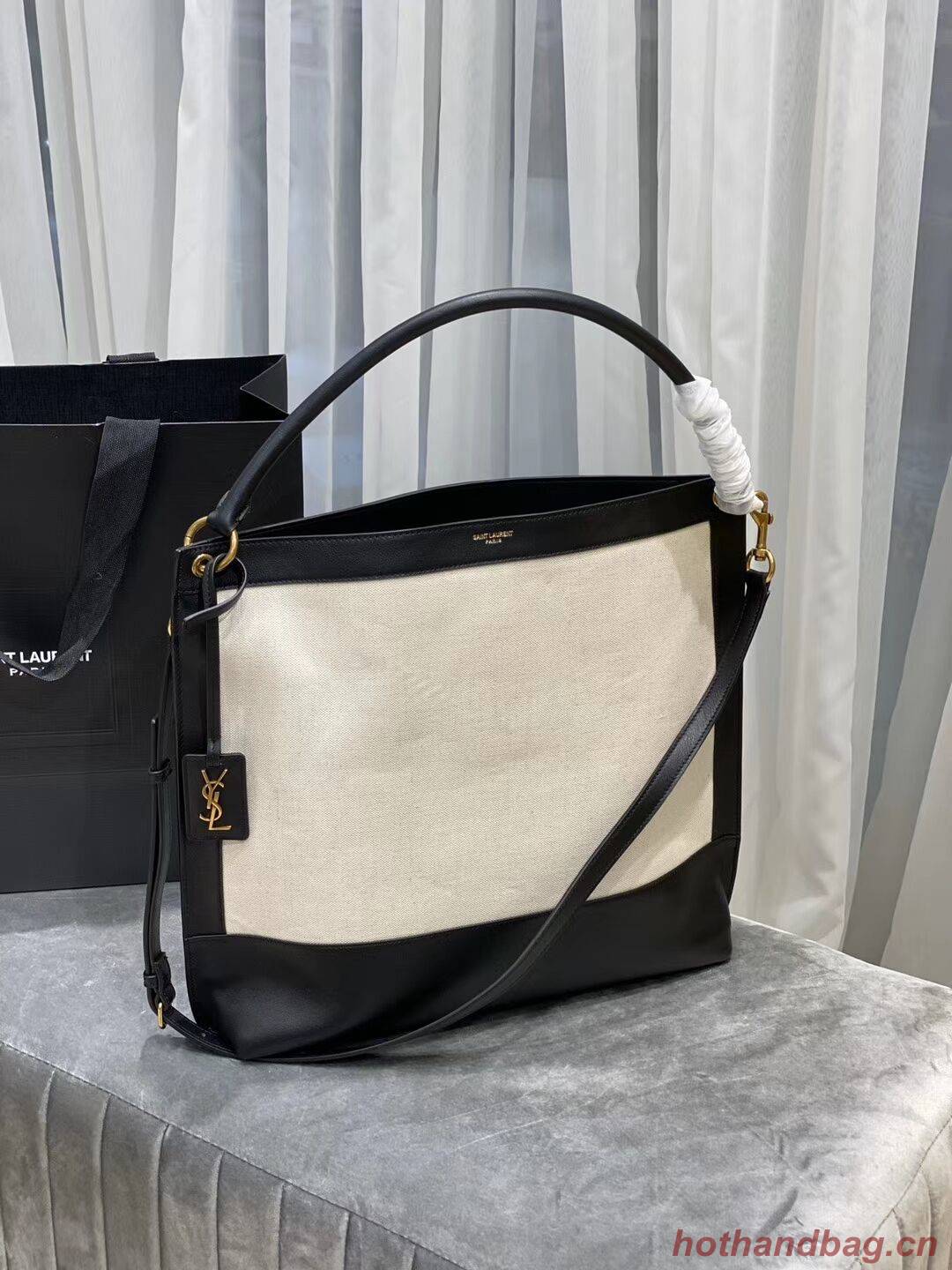 Yves Saint Laurent IN CANVAS AND LEATHER Y635266 black