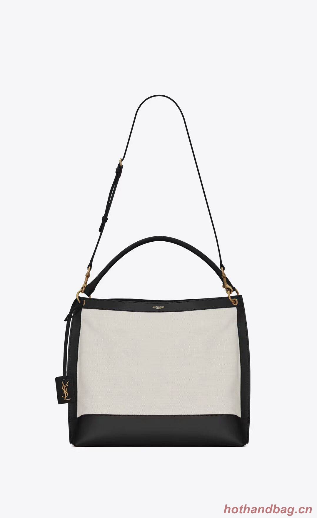 Yves Saint Laurent IN CANVAS AND LEATHER Y635266 black