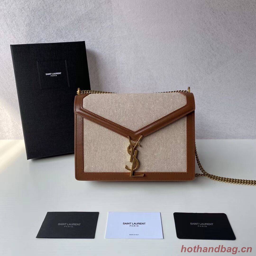 Yves Saint Laurent IN CANVAS AND LEATHER Y650017H Apricot