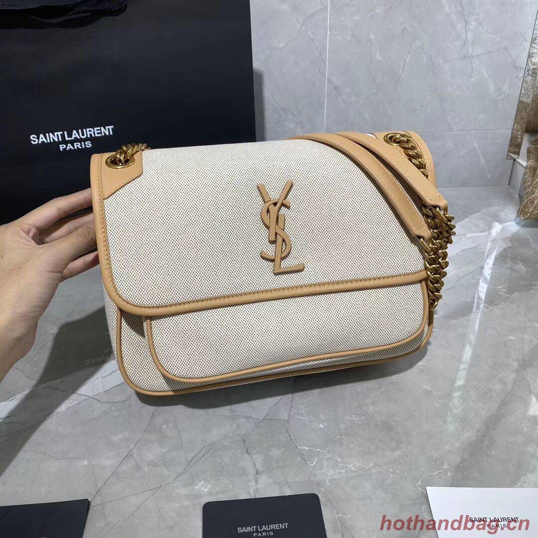 Yves Saint Laurent IN CANVAS AND LEATHER Y698894H Apricot