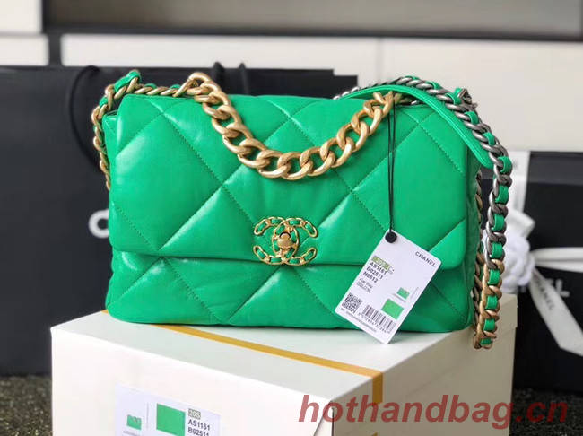Chanel 19 flap bag AS1160 AS1161 AS1162 green