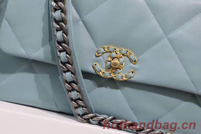 Chanel 19 flap bag AS1161 light blue