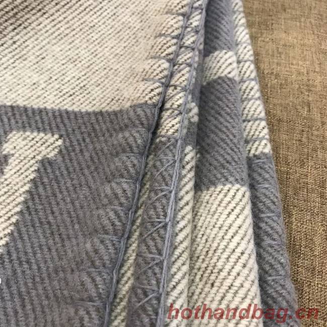 Hermes Lambswool & Cashmere Shawl & Blanket 71155 light grey