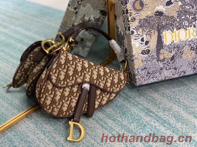 SMALL SADDLE BAG Dior Oblique Embroidered M1296ZW Brown