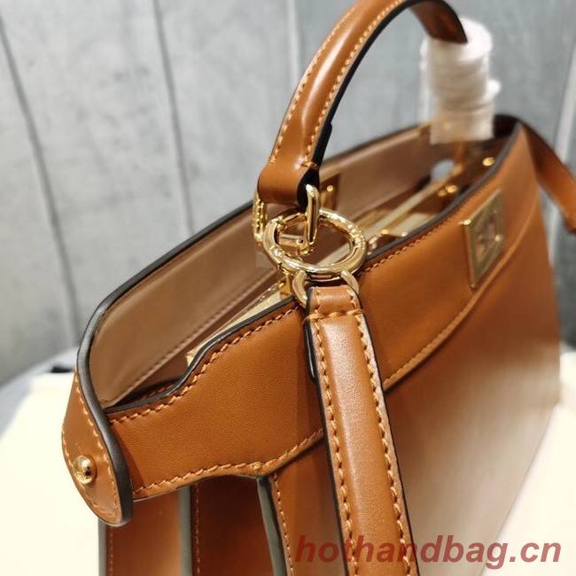 Fendi PEEKABOO ISEEU EAST-WEST leather bag 8BN323A brown