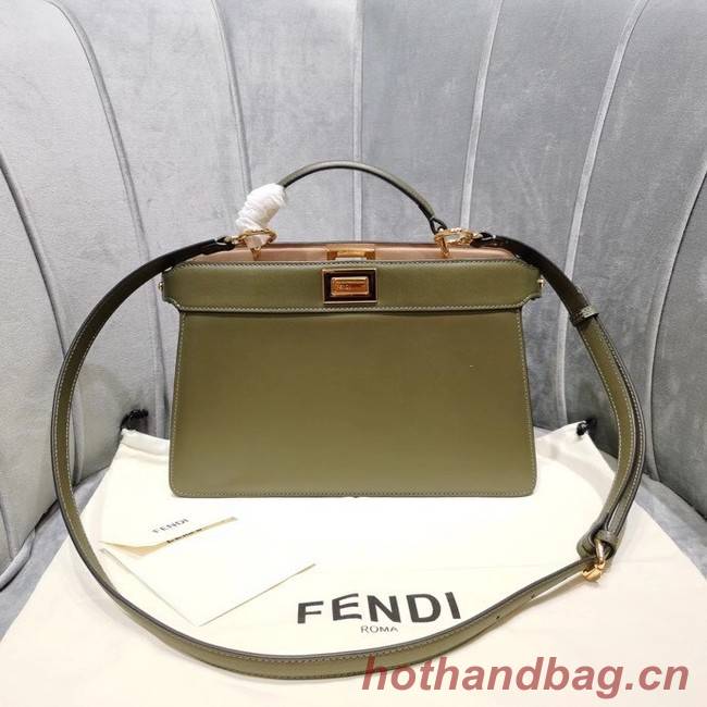 Fendi PEEKABOO ISEEU EAST-WEST leather bag 8BN323A green