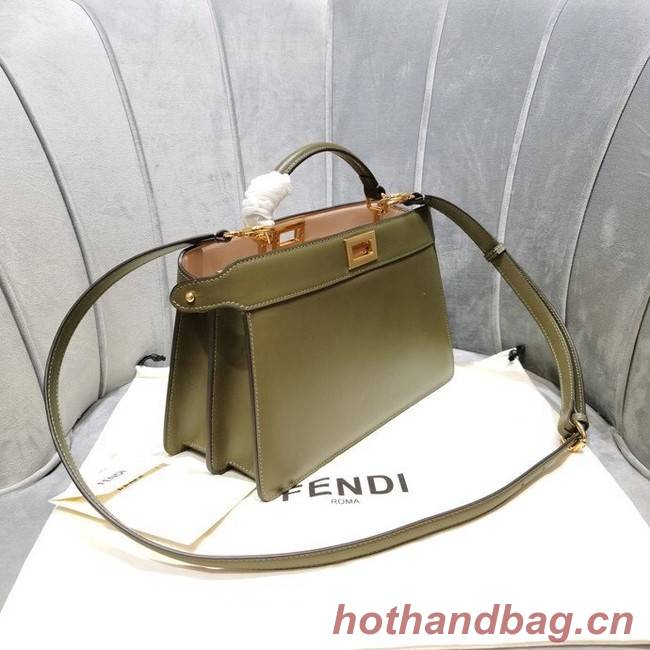Fendi PEEKABOO ISEEU EAST-WEST leather bag 8BN323A green