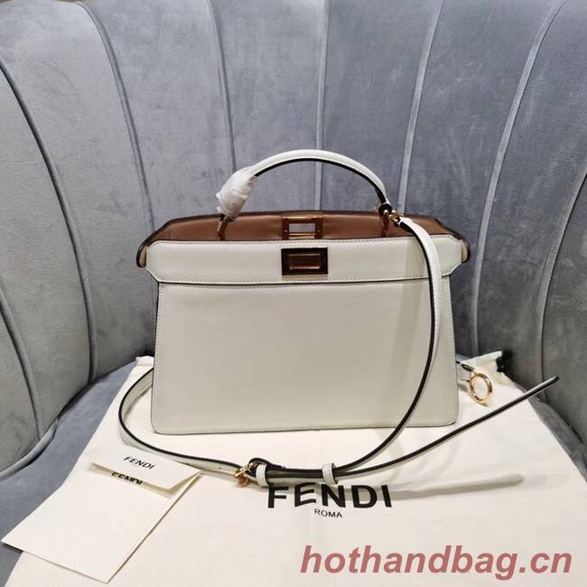 Fendi PEEKABOO ISEEU EAST-WEST leather bag 8BN323A white