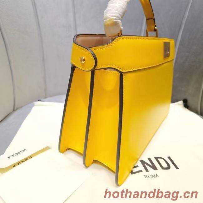 Fendi PEEKABOO ISEEU EAST-WEST leather bag 8BN323A yellow 
