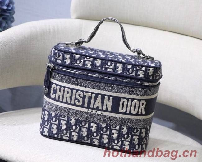 Dior Oblique Embroidered DIORTRAVEL VANITY CASE S5480  Blue