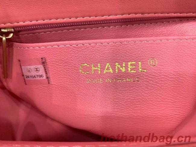 Chanel small tote bag Sheepskin & Gold-Tone MetalAS2431 pink