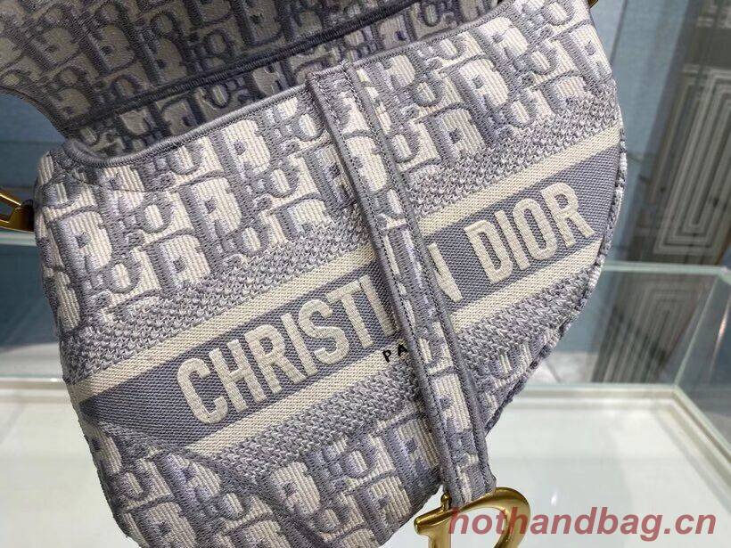 SADDLE BAG Dior Oblique Embroidered Velvet C0044 gray