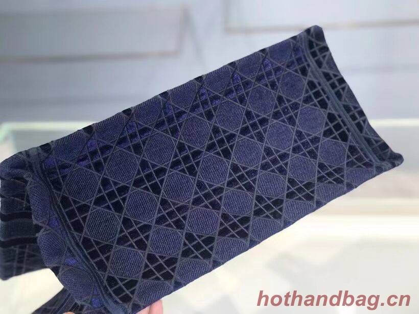 SMALL DIOR BOOK TOTE blue Cannage Embroidered Velvet M1287Z SMALL DIOR BOOK TOTE blue Cannage Embroidered Velvet M1287Z