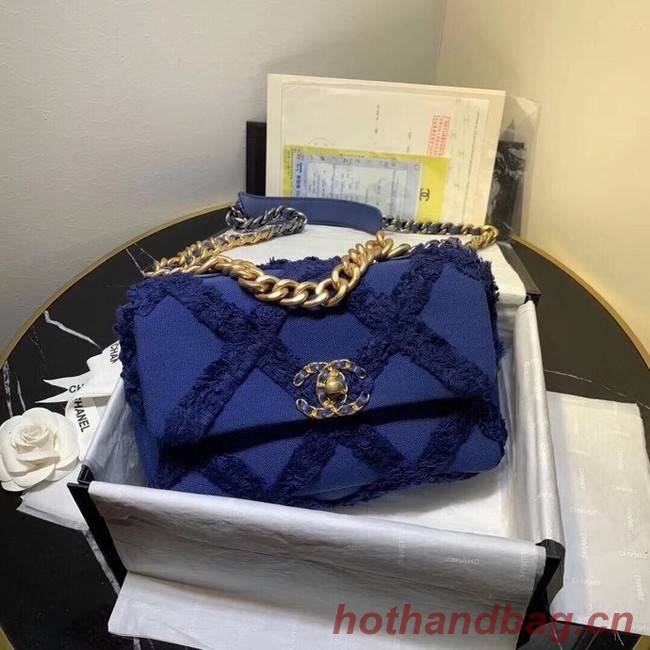 chanel 19 flap bag AS1160 Navy Blue