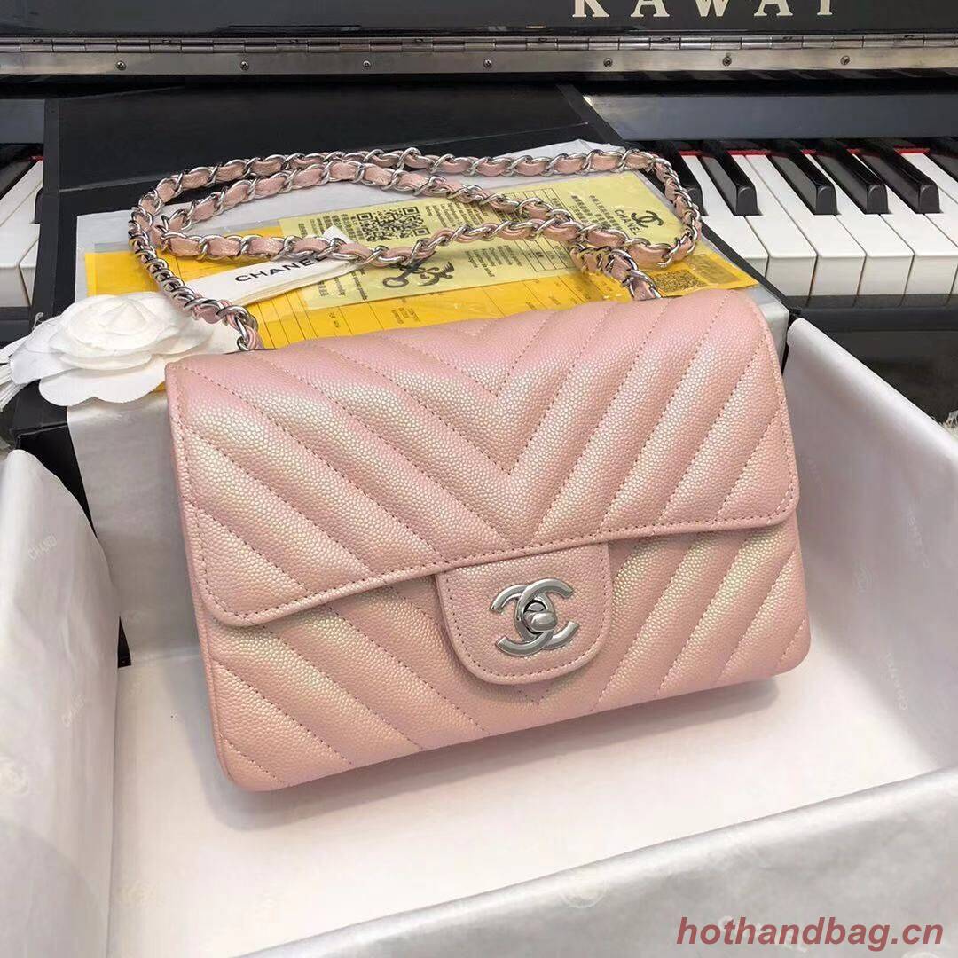 Chanel 2.55 Series Flap Bag Leather Rose gold A1116CF Silver