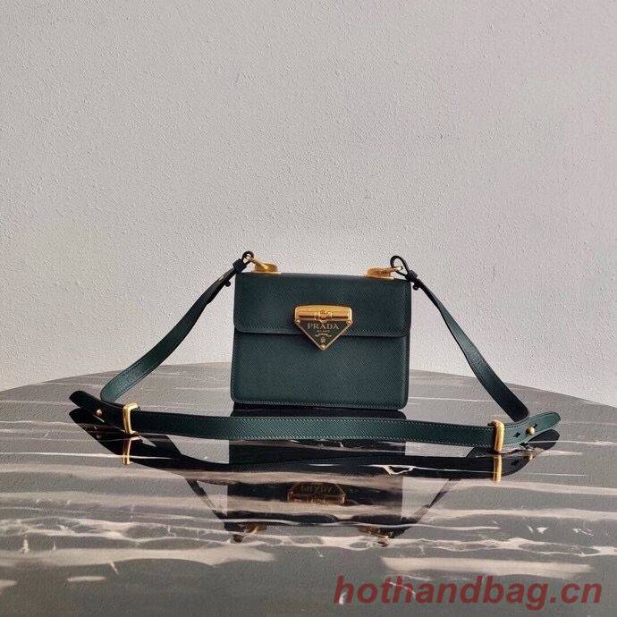 Prada Saffiano leather Prada Symbole bag 1BD270 blackish green