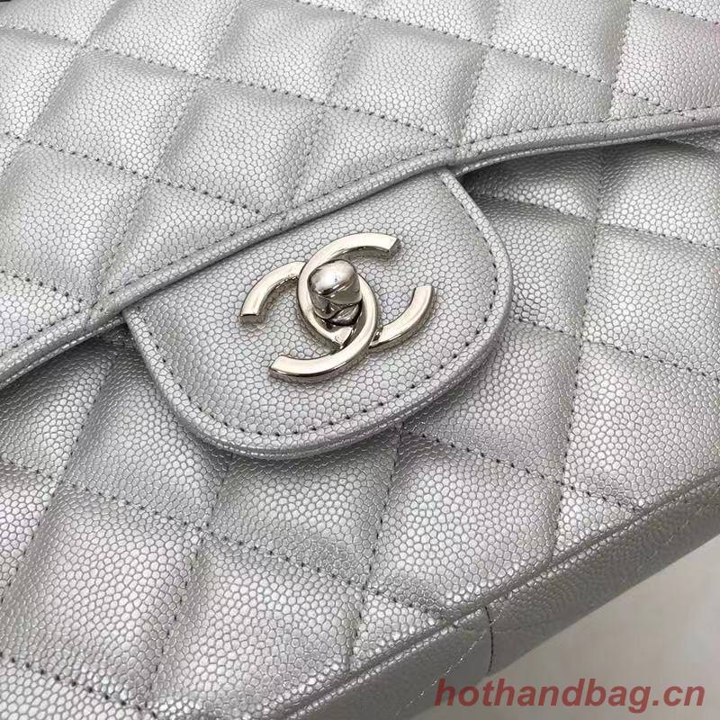 Chanel 2.55 Series Flap Bag Leather A1112CF silvery