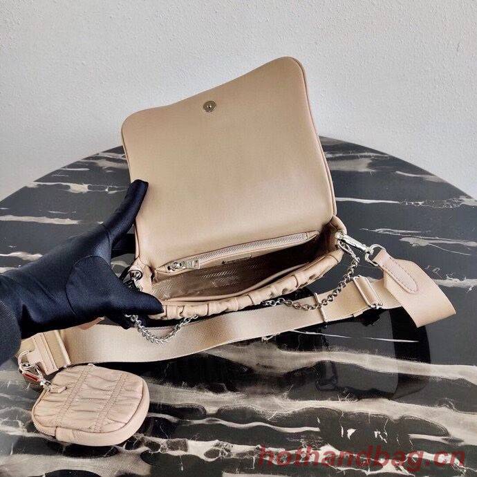 Prada Gaufre nappa leather shoulder bag 1BD289 Biscuits
