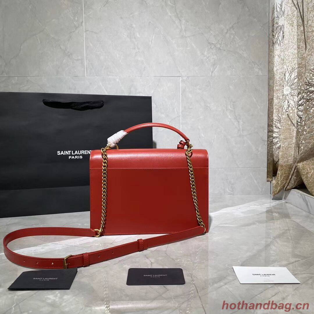 Yves Saint Laurent Calfskin Leather Tote Bag Y634723 Bright red