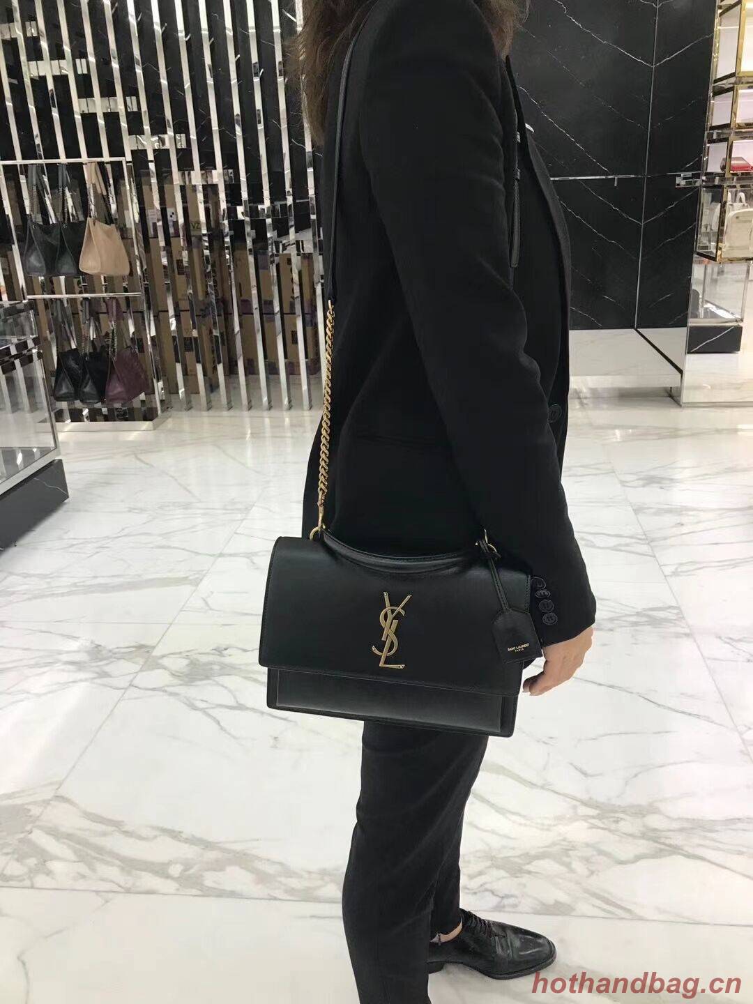 Yves Saint Laurent Calfskin Leather Tote Bag Y634723 black Yves Saint Laurent Calfskin Leather Tote Bag Y634723 black