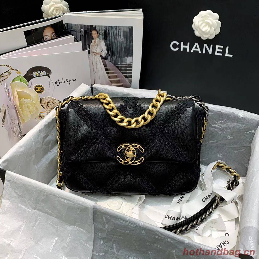 chanel 19 flap bag AS1160 black