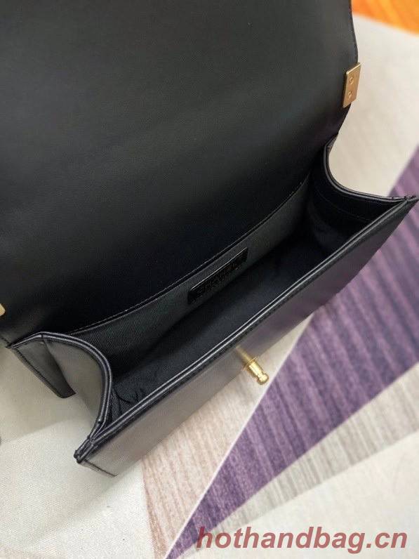 Boy Chanel Flap Shoulder Bag original Snake leather AS67086 black & Gold-Tone Metal 