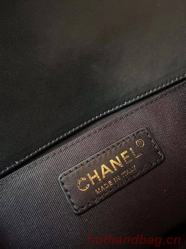 Boy Chanel Flap Shoulder Bag original Snake leather AS67086 black&grey