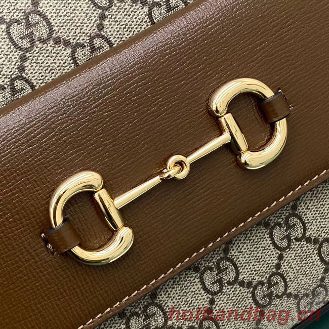 Gucci Horsebit 1955 small GG Supreme canvas shoulder bag 645454 brown