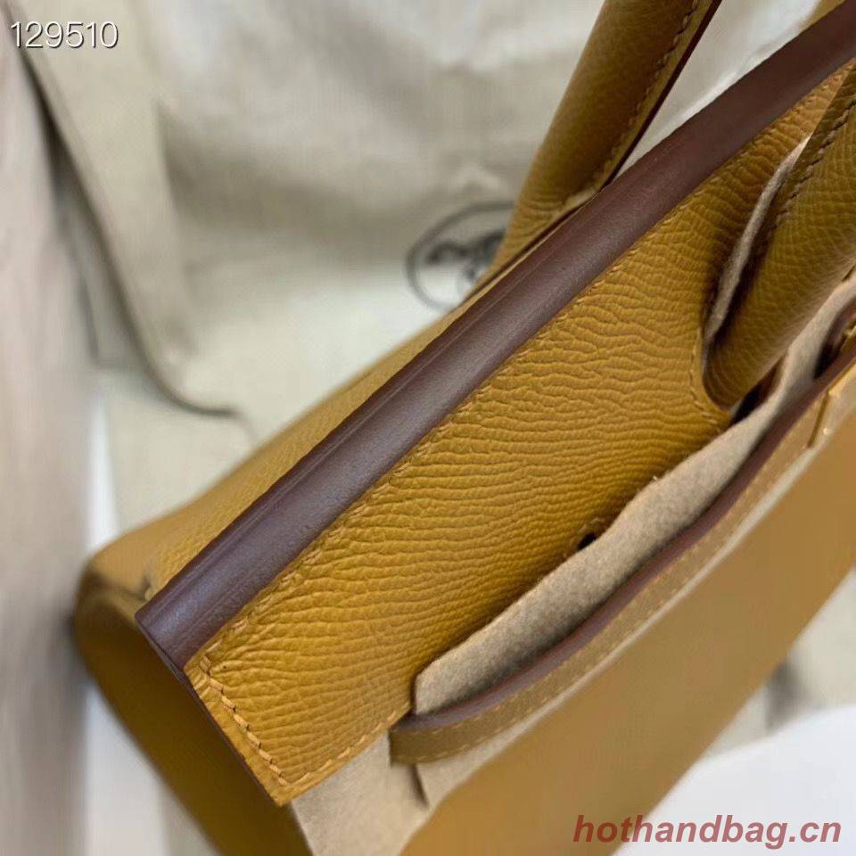 Hermes Birkin 25CM Tote Bag Original Leather H25T Yellow