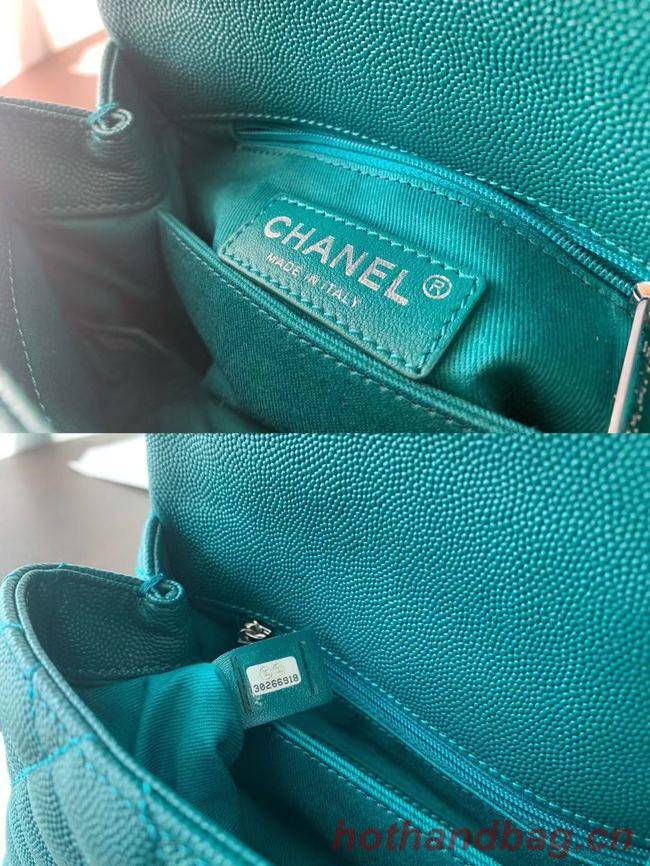 Chanel coco mini flap bag with top handle AS2215 green