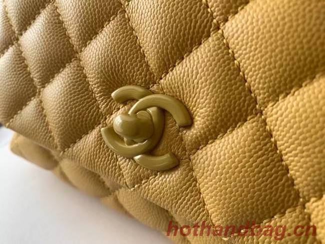 Chanel coco mini flap bag with top handle AS2215 yellow