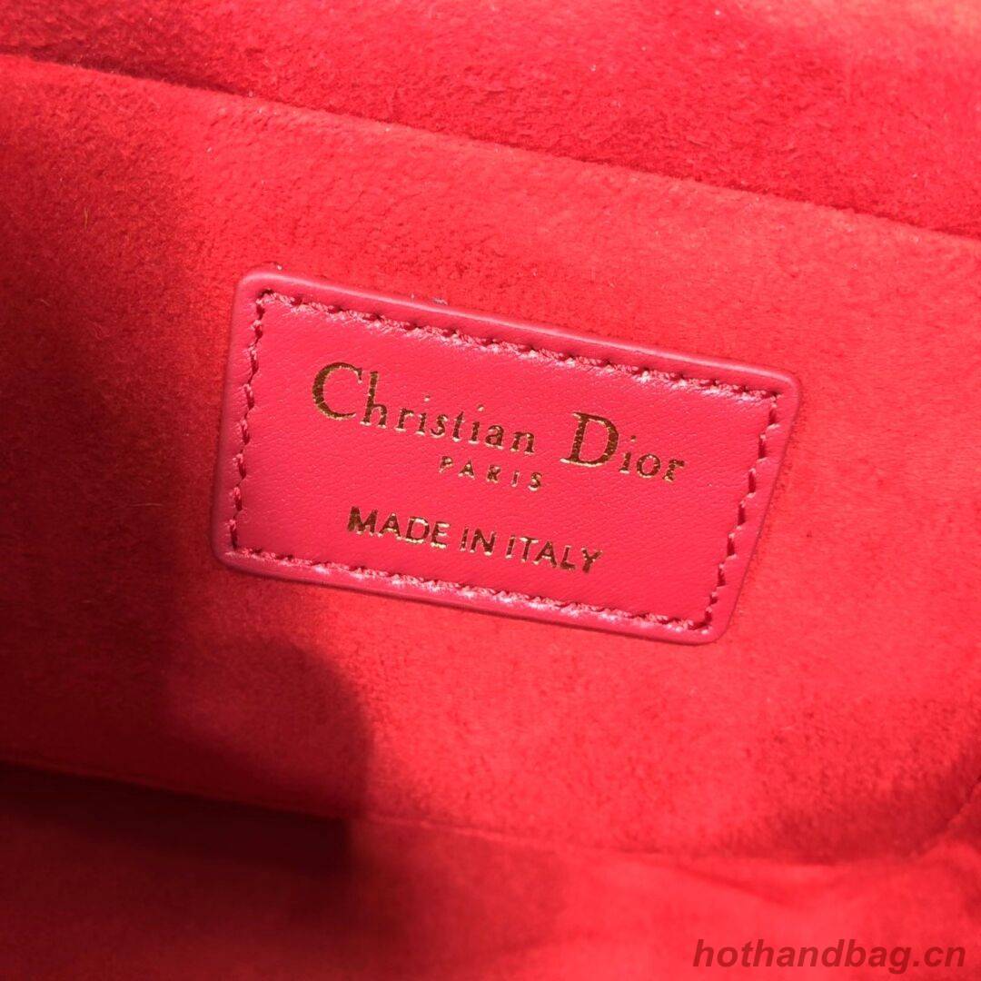 DIOR SMALL DIORTRAVEL VANITY CASE Cannage Lambskin S5488U red DIOR SMALL DIORTRAVEL VANITY CASE Cannage Lambskin S5488U red