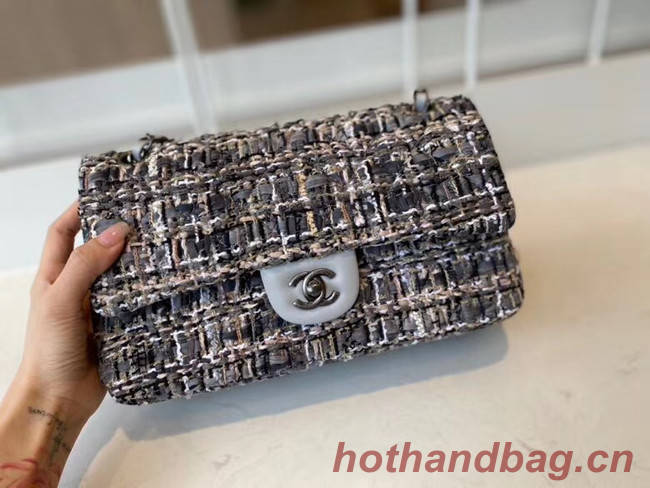 Chanel classic handbag Tweed & silver-Tone Metal A01112-3