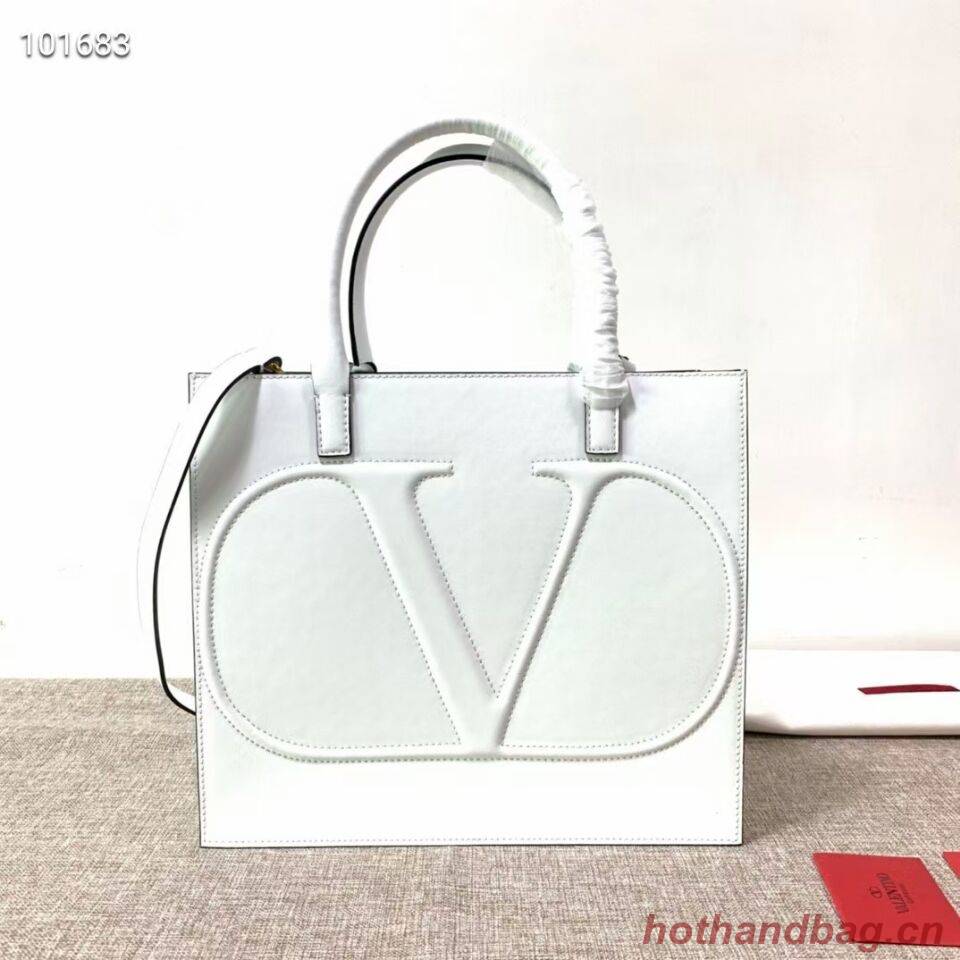 VALENTINO Origianl leather tote V2021 white