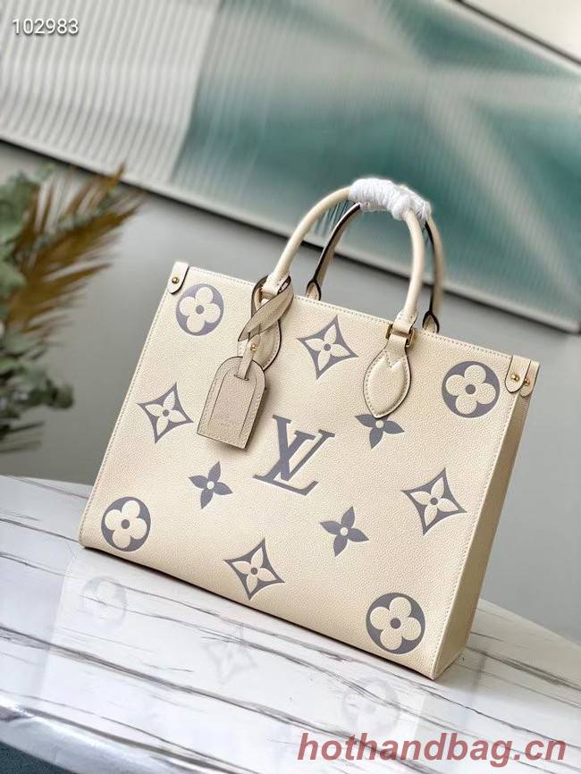 Louis Vuitton Original Onthego medium tote bag  cream M45495 Gray Logo