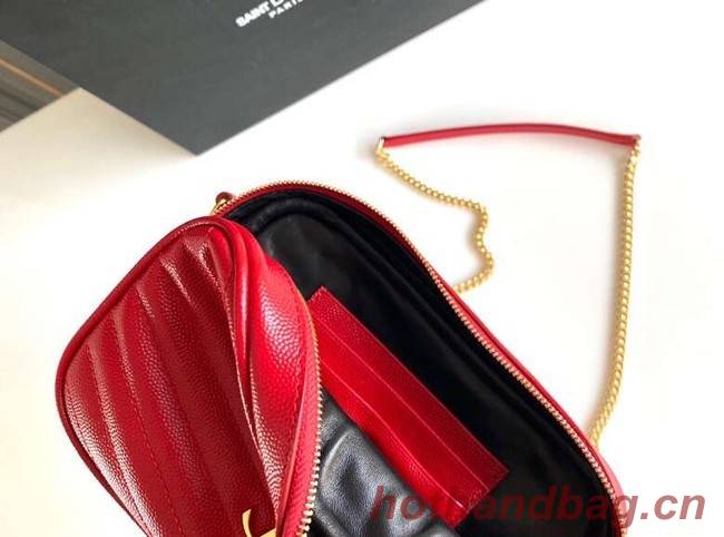 Yves Saint Laurent VINTAGE CAMERA BAG IN Calfskin Leather 6125791 red