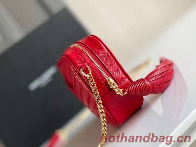 Yves Saint Laurent VINTAGE CAMERA BAG IN Calfskin Leather 6125791 red