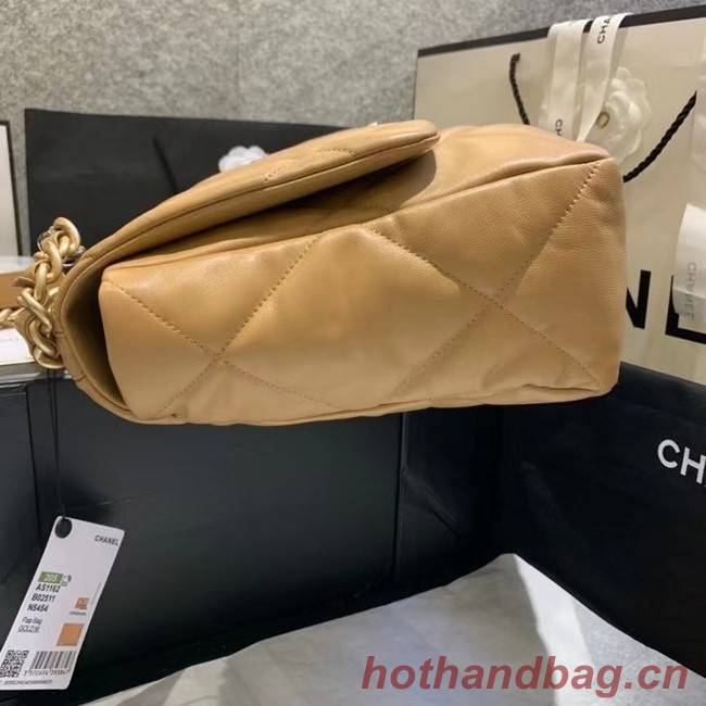 chanel 19 large flap bag AS1162 apricot