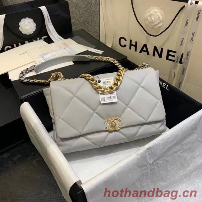 chanel 19 large flap bag AS1162 gray