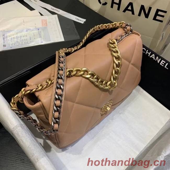 chanel 19 large flap bag AS1162 light pink