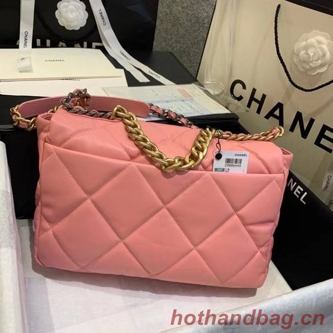 chanel 19 large flap bag AS1162 pink