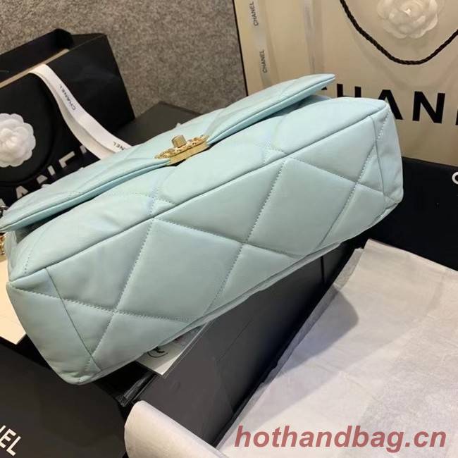 chanel 19 large flap bag AS1162 sky blue