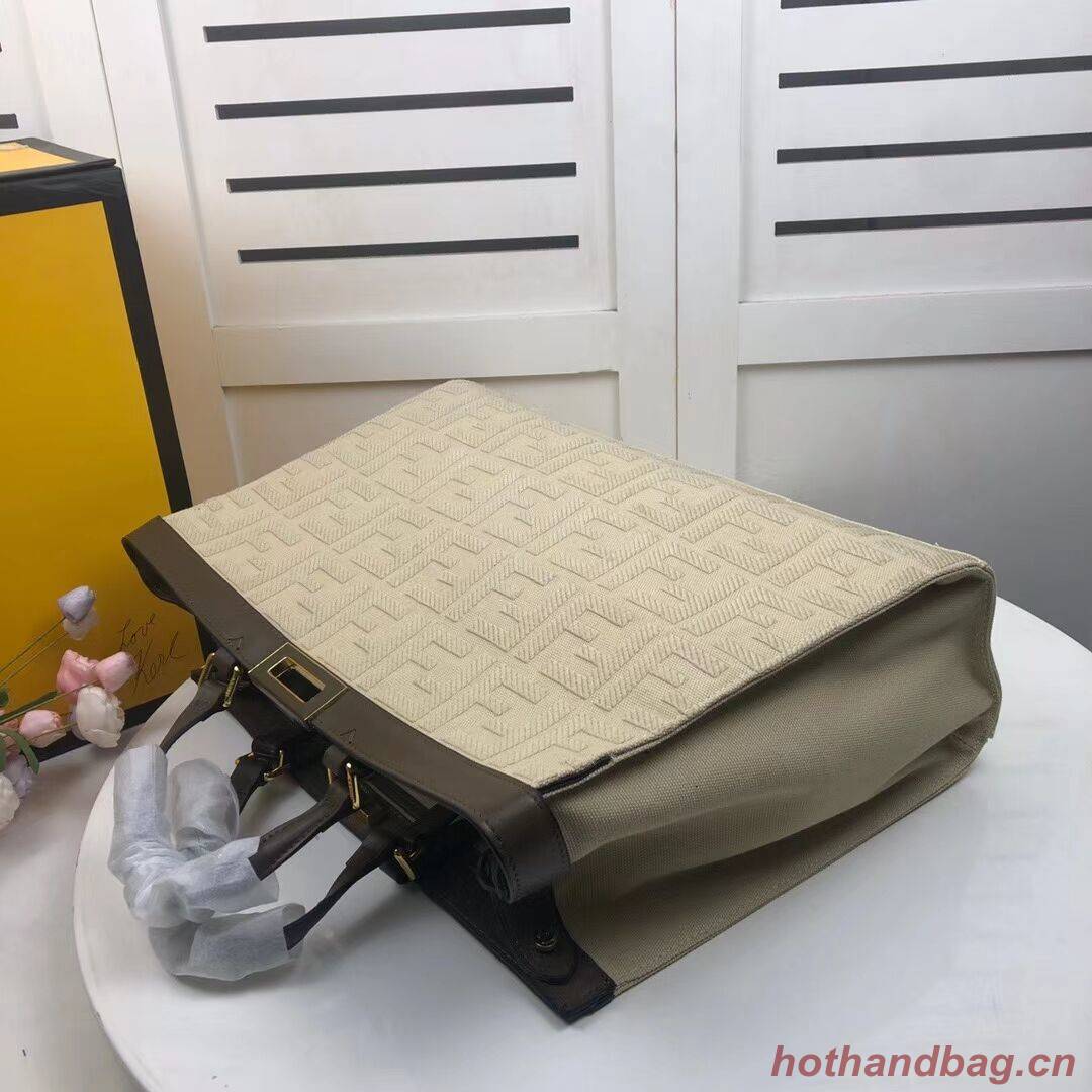 FENDI PEEKABOO X-TOTE canvas bag 8BH374A beige