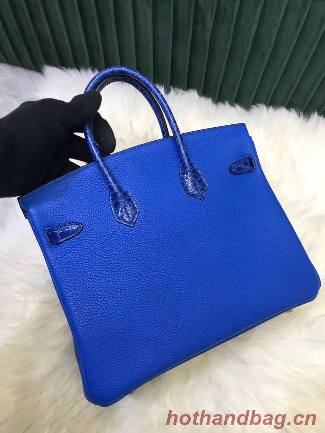 Hermes Birkin Bag Original Leather crocodile togo HBK2530 Electro optic blue