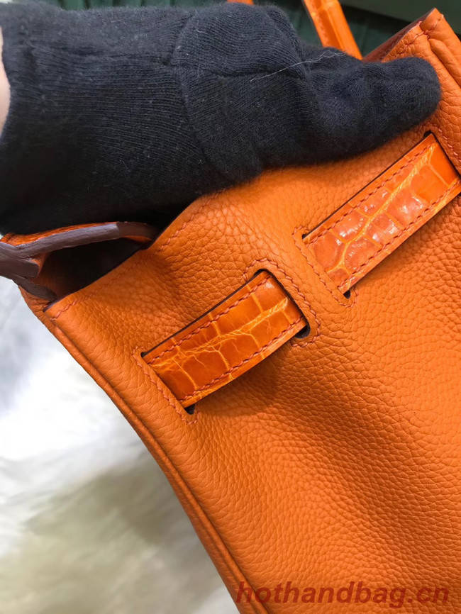 Hermes Birkin Bag Original Leather crocodile togo HBK2530 orange