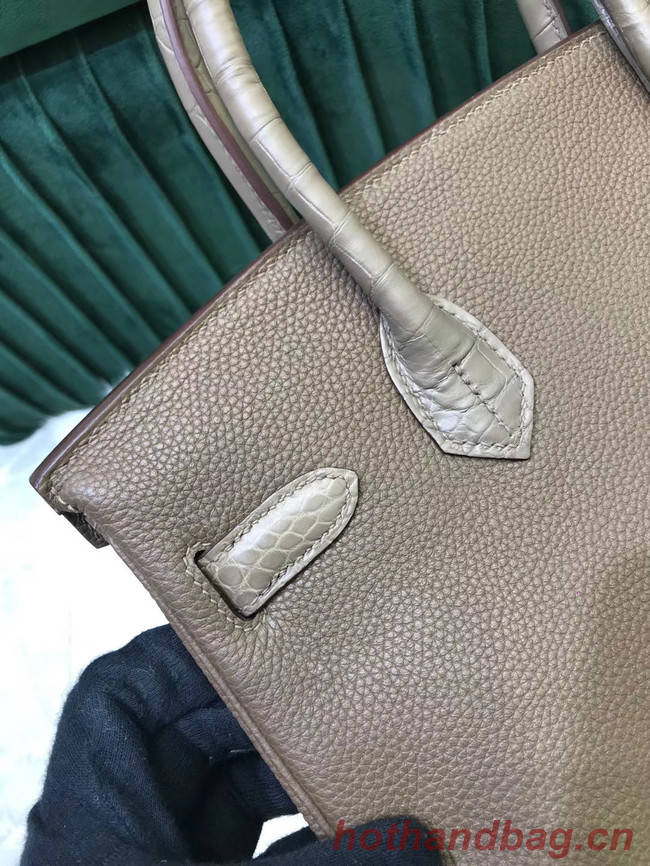 Hermes Birkin Bag Original Leather crocodile togo HBK2530 gray